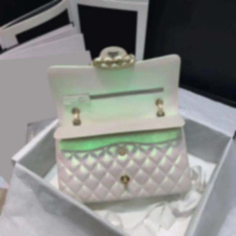 pearlescent cf chain flap bag classic pearlescent color 112 light pearly apricot one shoulder slant at will switch bags
