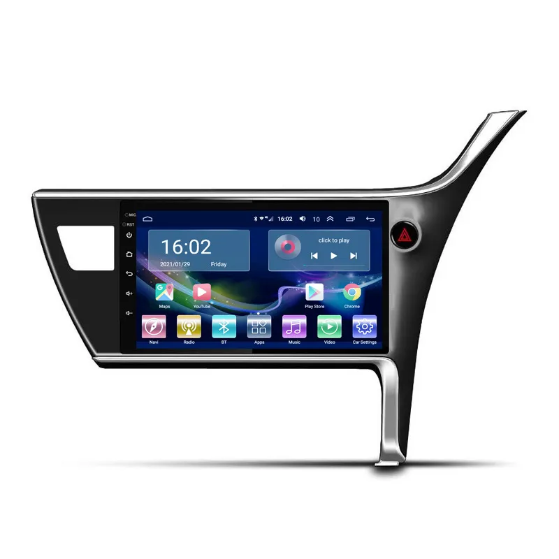 Video Video Multimedia Radio Android DVD Player com GPS para Corolla Altis 2017-2018 RHD