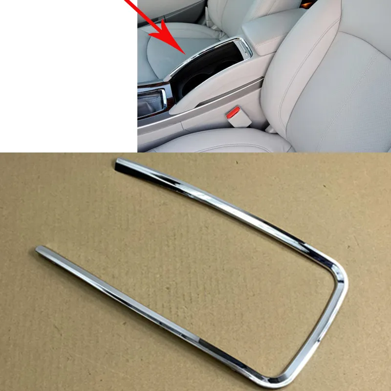 1x For Buick LaCrosse 2009-2013 Car Auto Interior Front Center Armrest Box ABS Silver Decorative Frame