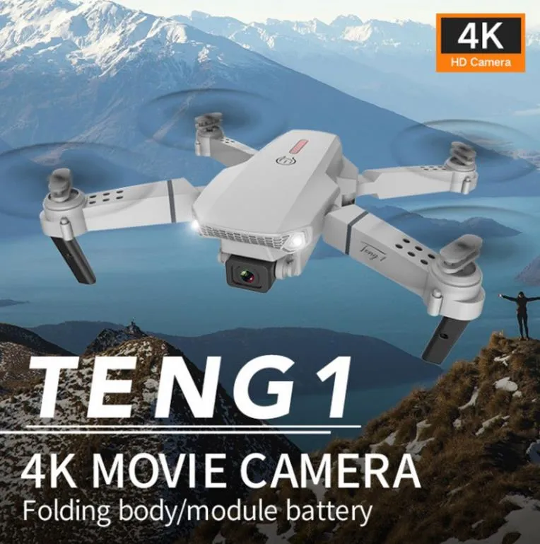 Teng1 E88 4K Pro HD Drone 듀얼 카메라 드론 WiFi 1080P 실시간 전송 FPV Follow Me RC Quadcopter