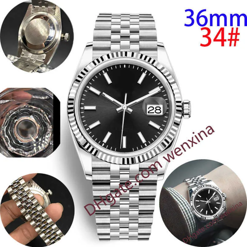 Deluxe Dameshorloge 36 mm Mechanisch automatisch Hoge kwaliteit Track Line Wijzerplaat jubileum band gecanneleerd Bezel montre de luxe 2813 Staal Wate188i