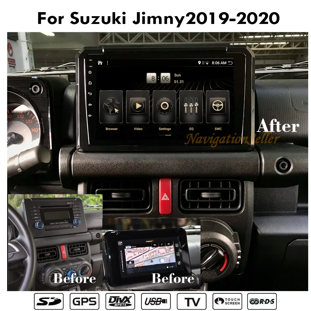 Lecteur DVD de voiture Android10.0 RAM 4G ROM 64G pour Suzuki Jimny 2019-2020 navigation multimédia radio stéréo mise à niveau audio vers l'unité hend 10,1 pouces