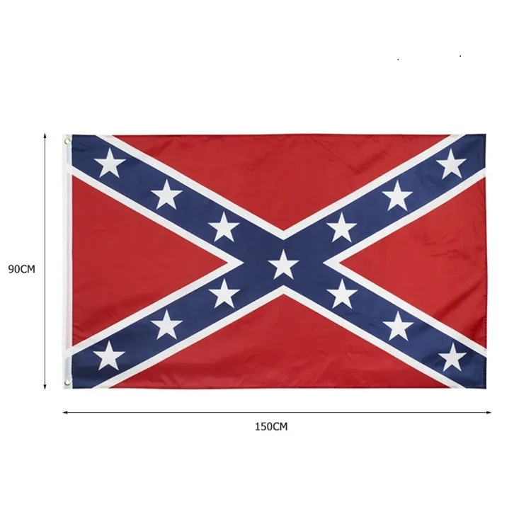 Bandiera nazionale stampata in poliestere ribelle confederato della guerra civile 5X3FT 75D