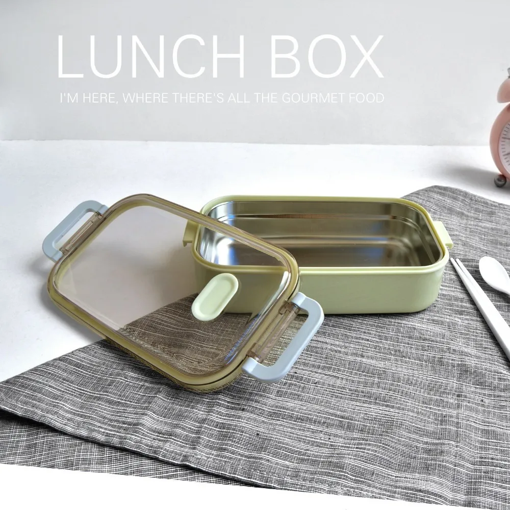 TUUTH Lunch Box Stainless Steel 800ml-capacity Microwave Heating Portable Dinne Food Containers Adults Lady Kids B4