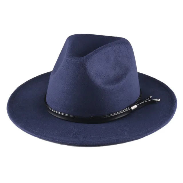 Automne Hiver Femmes Hommes Imitation Laine Fedora Chapeau Classique Panama Trilby Chapeau De Fête Formelle