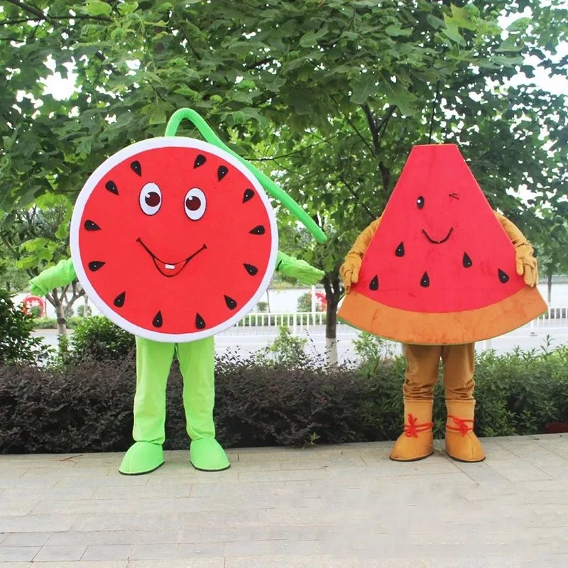 Halloween härlig vattenmelon maskot kostym högkvalitativ tecknad frukt tema tecken karneval unisex vuxna storlek jul födelsedagsfest utomhus outfit