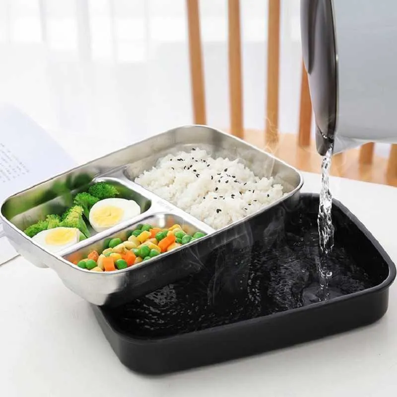 ONEUP Portable Compartment Insulation Metal Bento Lunch Box Stainless Steel  304 Japanese Office Staff Separated Microwave Heating Bento Box 210818 From  Xue009, $18.35