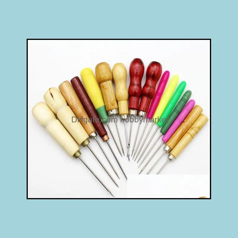 Free Shipping! Stainless Steel & Plastic Handle Awl Mixed For Sewing & Pattern Making 14cm,20PCs/Lot (B26957)