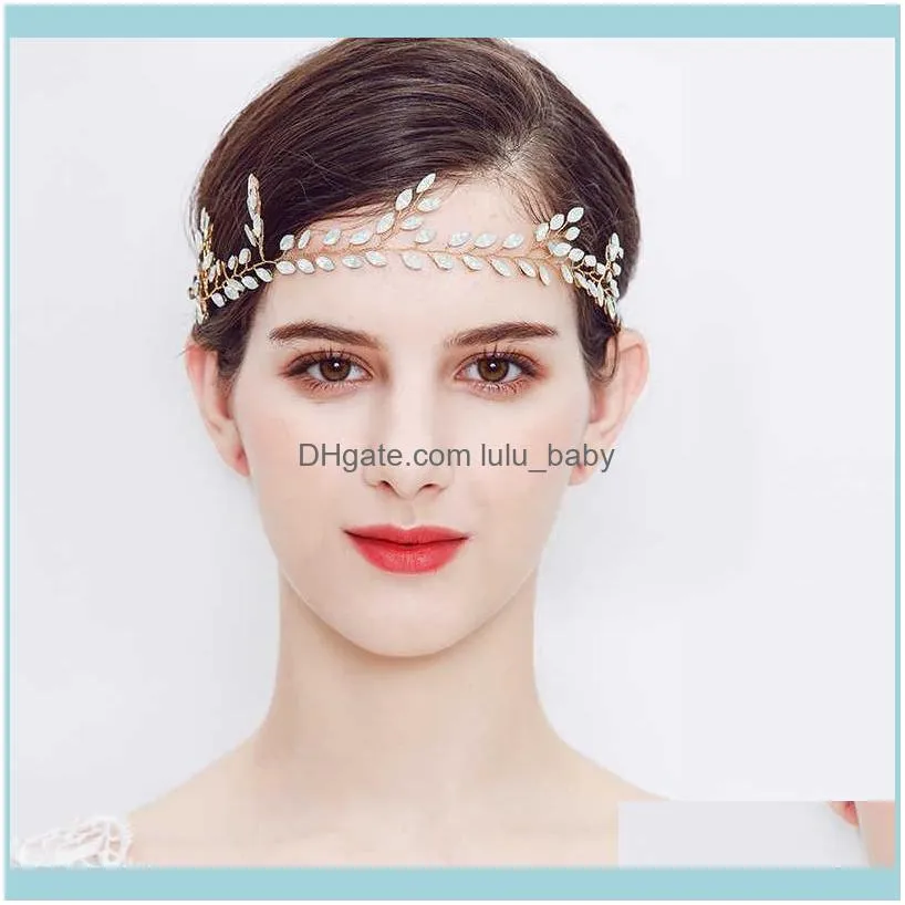 SLBRIDAL Handmade Wired Opal Crystal Rhinestones Wedding accessories Hair Vine Bridal Headband Bridesmaids Women Jewelry
