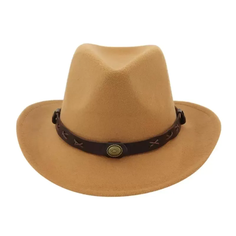 Cappelli a tesa avara Cappello da cowboy da donna con scudo solare Cappello da cowboy estivo Casual in pelle artificiale da viaggio Cappello da esterno occidentale pieghevole Cool