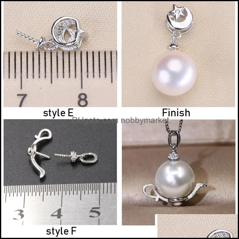 s925 Sterling Silver Pendant Settings Zircon Pearl Necklace Settings 16 Styles Fashion Necklace for Women Blank DIY Jewelry