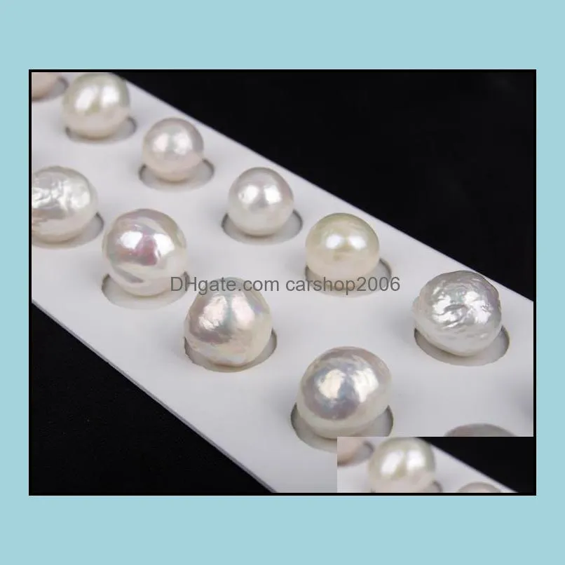 10-12mm Baroque White Single Natural Freshwater Pearl Loose Beads Women`s Gift Jewelry
