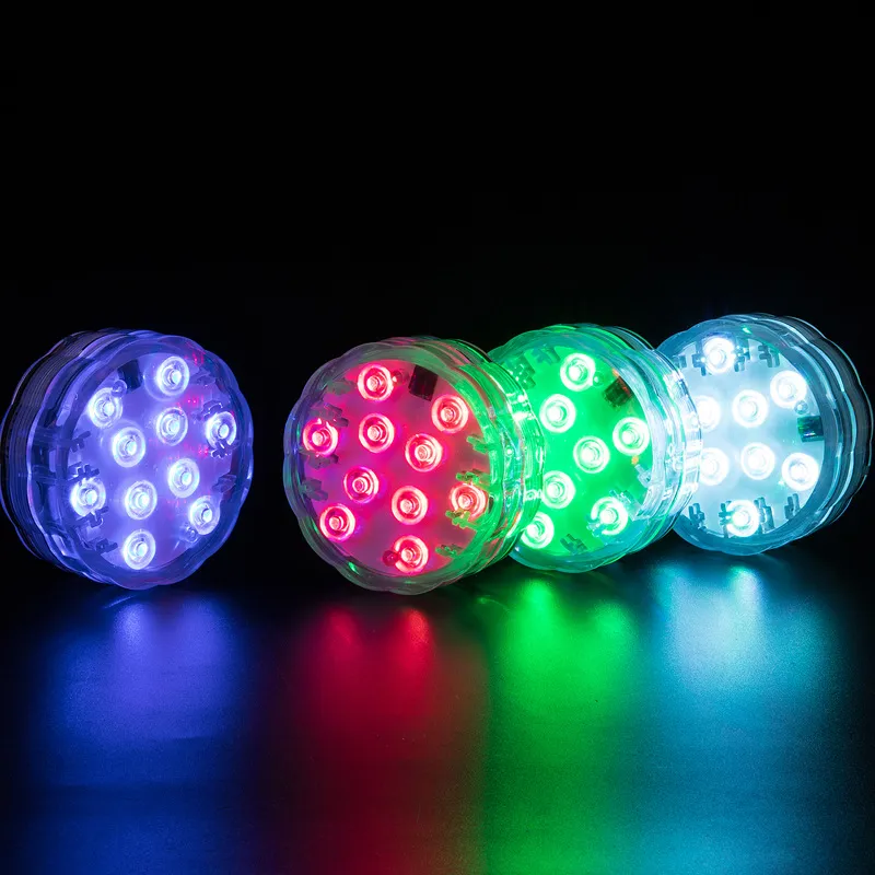 Led Party RGB Submersible Lamp IP65 Battery Operated light Multicolor Changing Underwater Pool Lights with Remote Control for Wedding DH5646