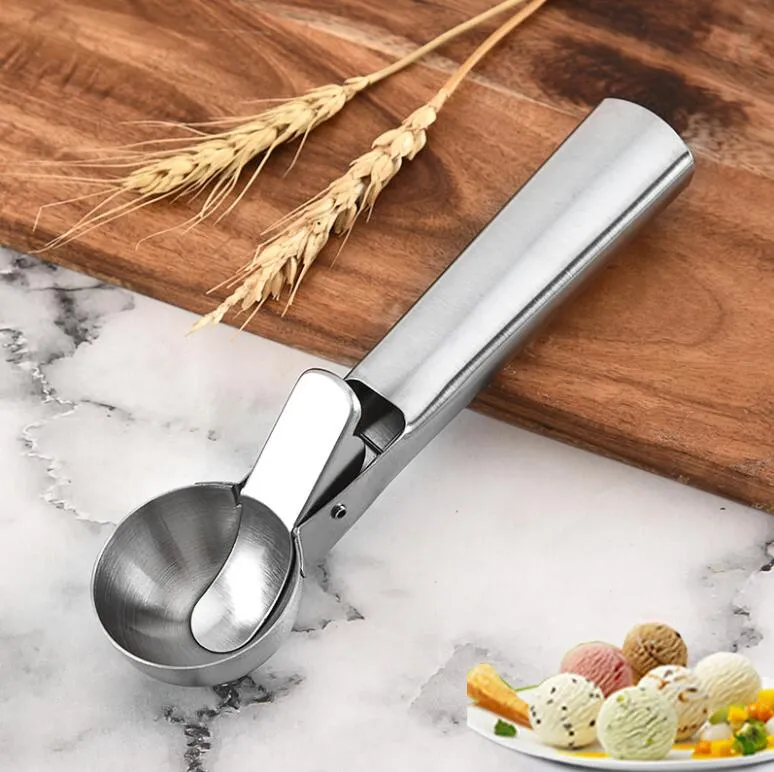 Stainless Steel Ice Cream Spoon Scoop 5cm ball shape Fruit Frozen Yogurt Cookie Balls Spoons Kitchen Accessories Tool