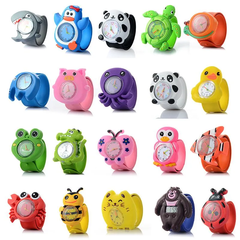 Bella Cartoon Fashion Animal Zoo Slap Orologi Orologio da polso in silicone Ragazzi Ragazze Bambini Bambini 2022