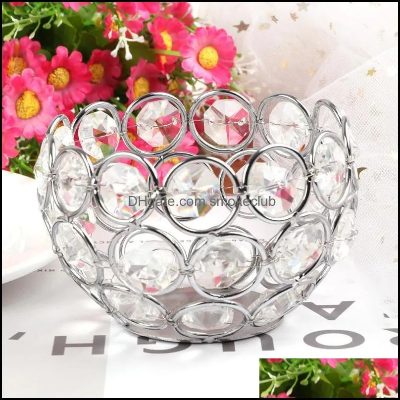 Candle Holders Crystal Candlestick Prop Hollow Pen Holder Makeup Brush Cosmetic Storage Box Home Wedding Terrarium Ornaments