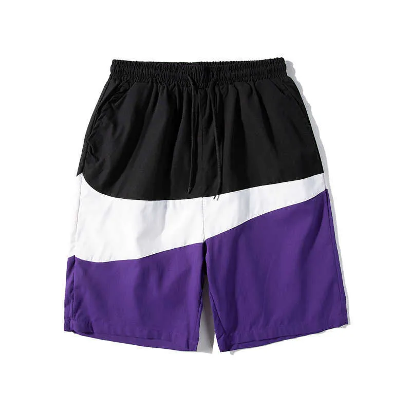 Männer Shorts Sommer Basketball Fußball Sportswear Casual Boardshorts Mann Reißverschluss Tasche Atmungsaktive Kurze Hosen Mode DK06 210622