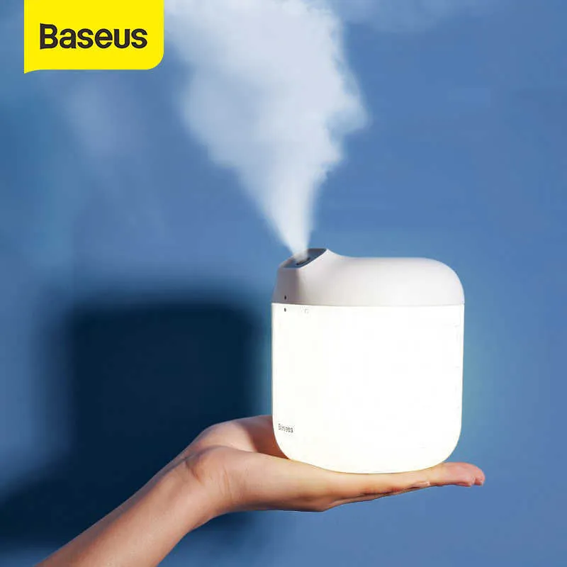 ホームオフィスのためのBaseus加湿器空気浄化LEDランプの霧のミストメーカー210724