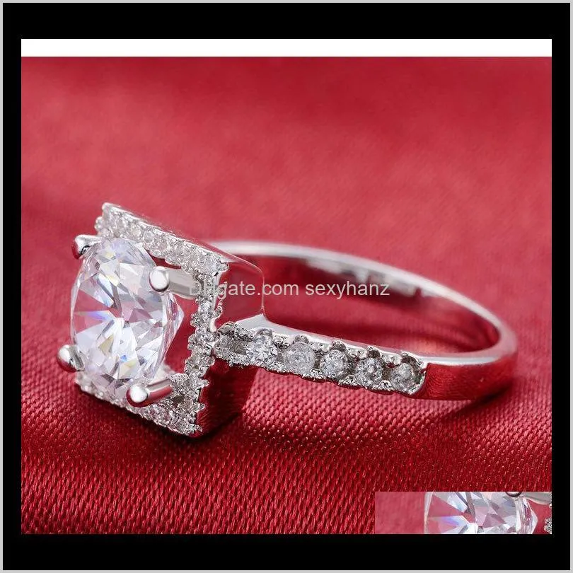 925 sterling silver Moonso Rings 3 Carat for Women Wedding Engagement Jewelry anel aneis anillos O Pure b1 R213A