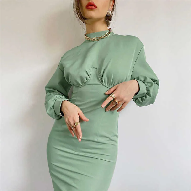Elegant Green Mid Length Light Green Dress For Women Autumn Fashion With  Long Sleeves, High Waist, And Slim Fit LR1219 210531 From Luo04, $41.31 In  Bulk | DHgate.Com