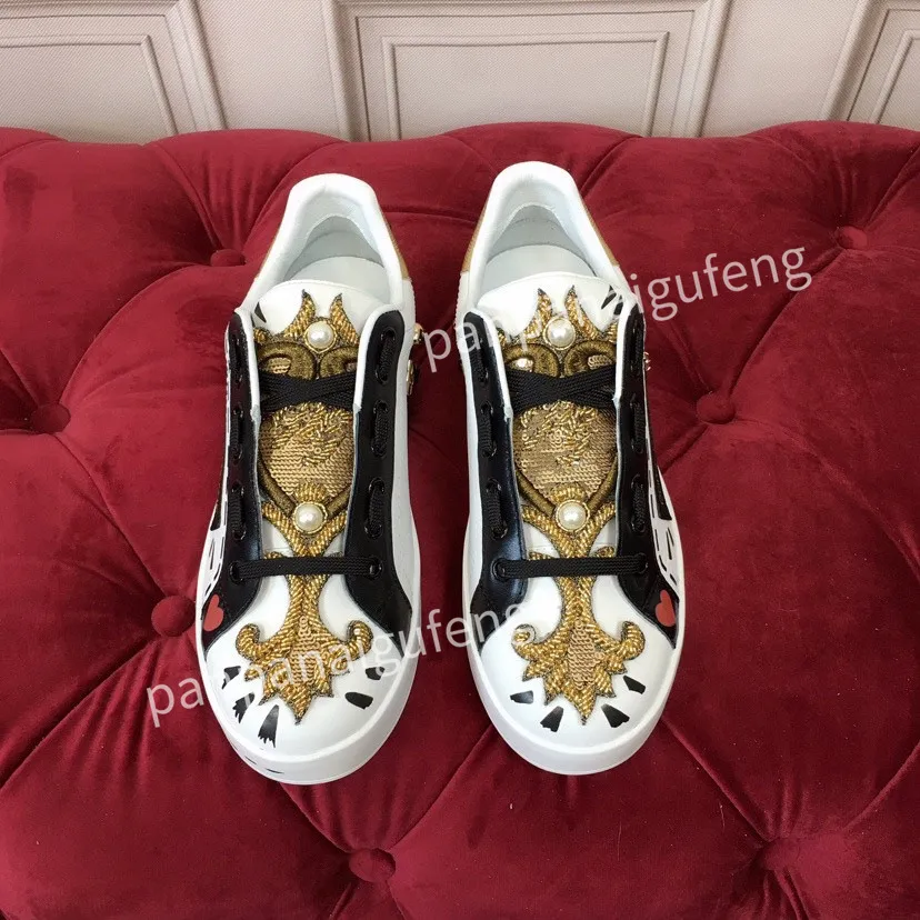 Marca de lujo Zapatos de diseñador Zapatillas de deporte de cuero Beige Hombres Zapatillas de deporte Vintage Ladies Shoe Designers Sneakes size35-45