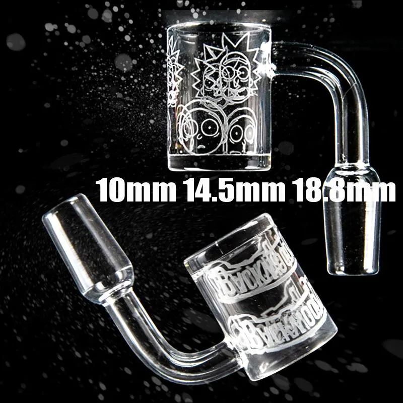 Nieuwste handmolenmachine 2 mm dik Domeless Quartz Banger Nagels OD 25 mm platte bovenkant Backwoods Patroon Bangers 90 graden 10 mm 18 mm mannelijke vrouwelijke TC01-06