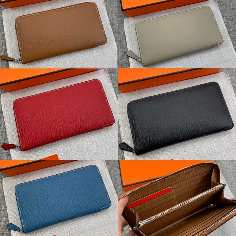 2021 designer carteira de alta qualidade mulheres bolsa de couro genuíno longos bolsas de moda titular senhoras embreagem sacos 9 cor com caixa