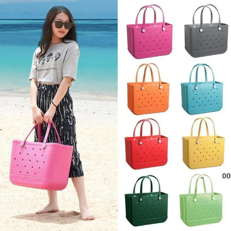 Storage Bags Large Captity Beach Color Summer Imitation Silicone Basket Creative Portable Women Totes Bag RRF11365