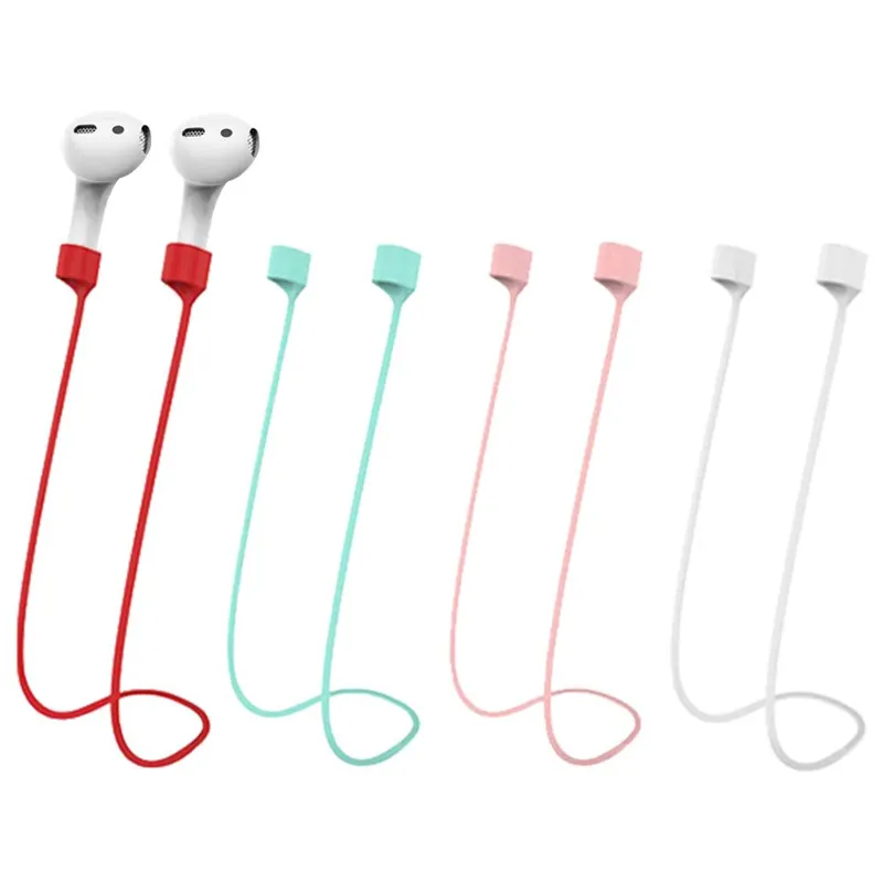 Airpods 3 Pro 1/2/3 소프트 실리콘 스포츠 매는 밧줄 넥 로프 코드용 마그네틱 안티-분실 스트랩