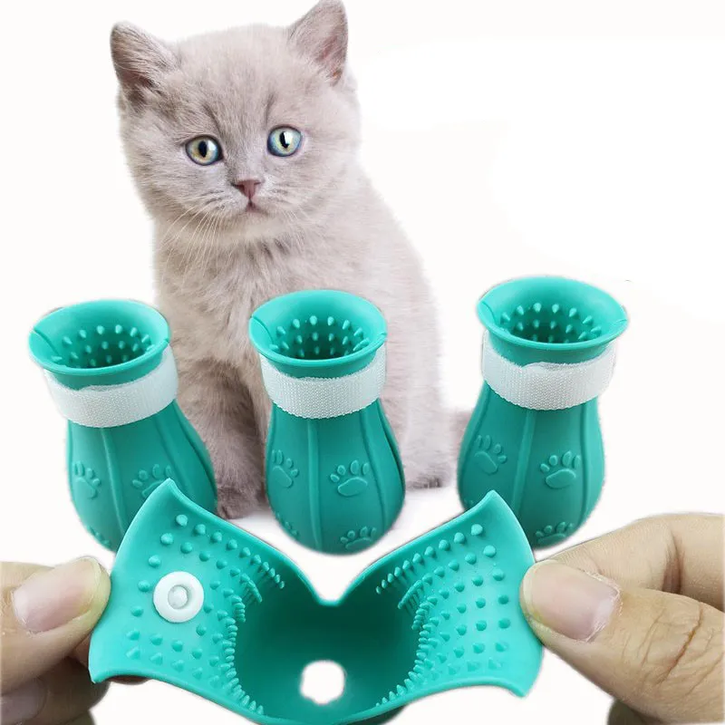 Gatos Grooming Botas Anti-Scratch Botas Silicone Cat Shoes Paw Protetor Protetor Capa para Banho Barberer Injeção Injeção XBJK2106