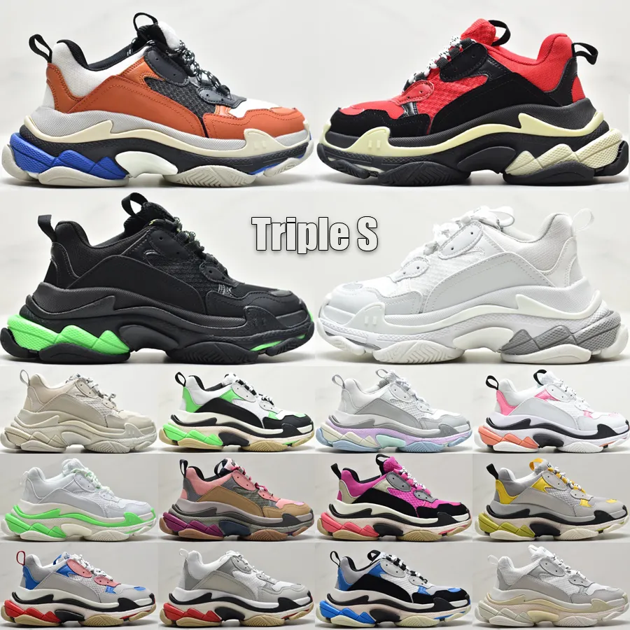 Triple S Casual Sneakers For Men Women Mesh Rubber Thick Bottom Outdoor Shoes Pastel Light Blue Beige Multicolor Size 35 45 From Children2018 47.67 DHgate.Com