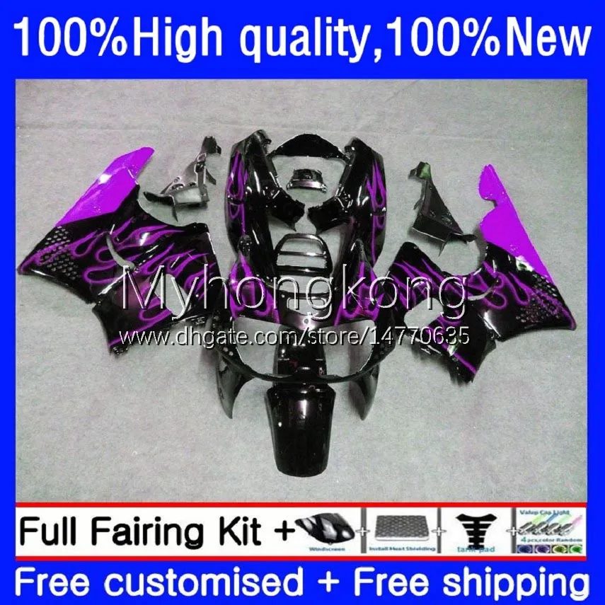 Bodywork For HONDA CBR 893 900 CC 893RR 900RR 1989 1990 1991 1992 1993 Body 36No.120 CBR893RR CBR900RR 89-93 CBR893 CBR900 Purple flames RR 89 90 91 92 93 OEM Fairing Kit