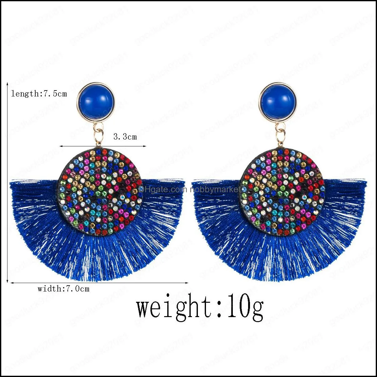 Tassel Earrings Bohemian Statement Luxury Long Earring Handmade Woman Geometric Fringe Fashion Rhinestone Earrings