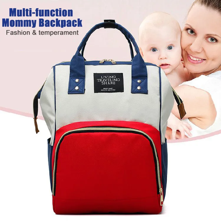 Borsa Zaino Per Pannolini Multifunzione Rosa | Grande Capacità 26x19x38 Cm Con 3 Sacchetti Organizzativi | Passeggino - 4