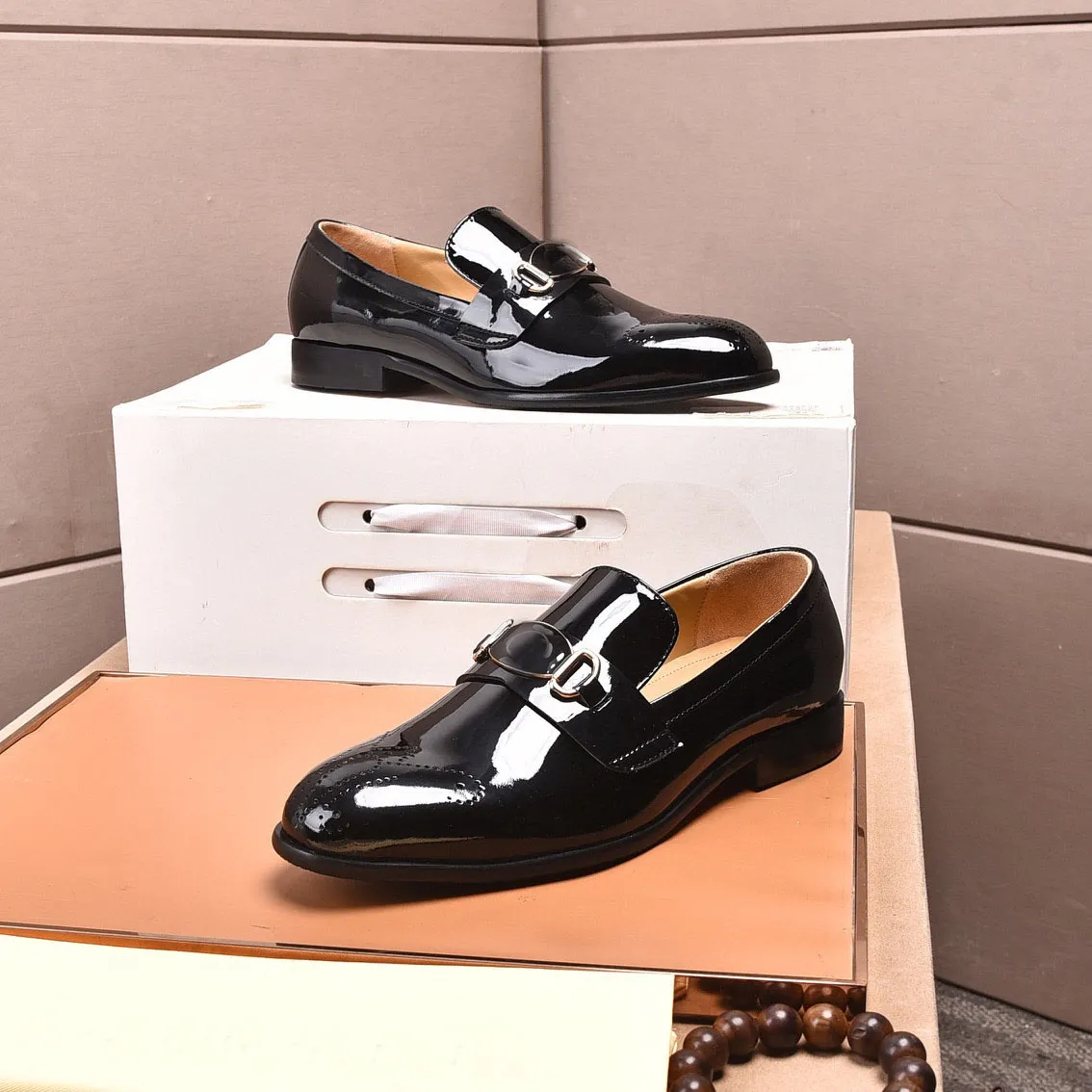 Milano Fashion Show Oxfords Skor för Mens Bröllopsklänning Guld Sequined Cow Leather Office Footwear Business Size 38-45