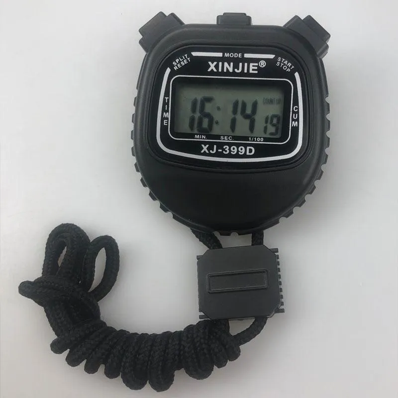 Timers Display Digital StopWatch Handheld Positivo Timer Time Time Alarm Calendário Executa o árbitro de treinamento Use a vida à prova d'água com cordão