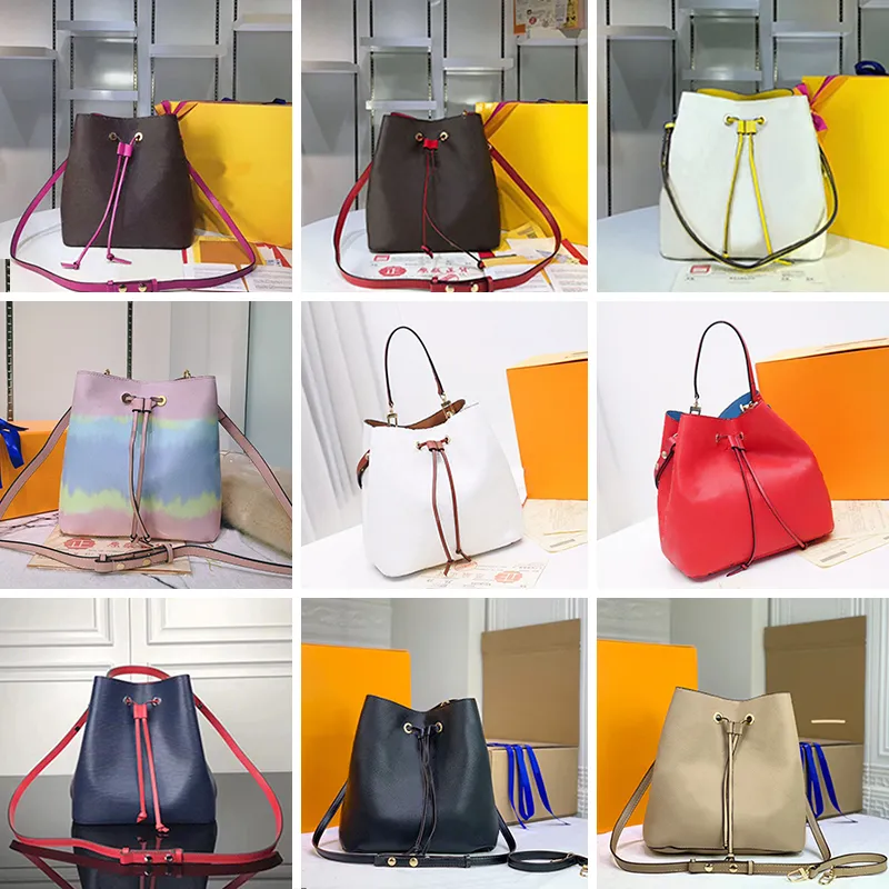 luxury Famous Designer Drawstring Bucket bag Women Leather Interior Zipper Pocket purse Shoulder Crossbody Bags Practical Handbags