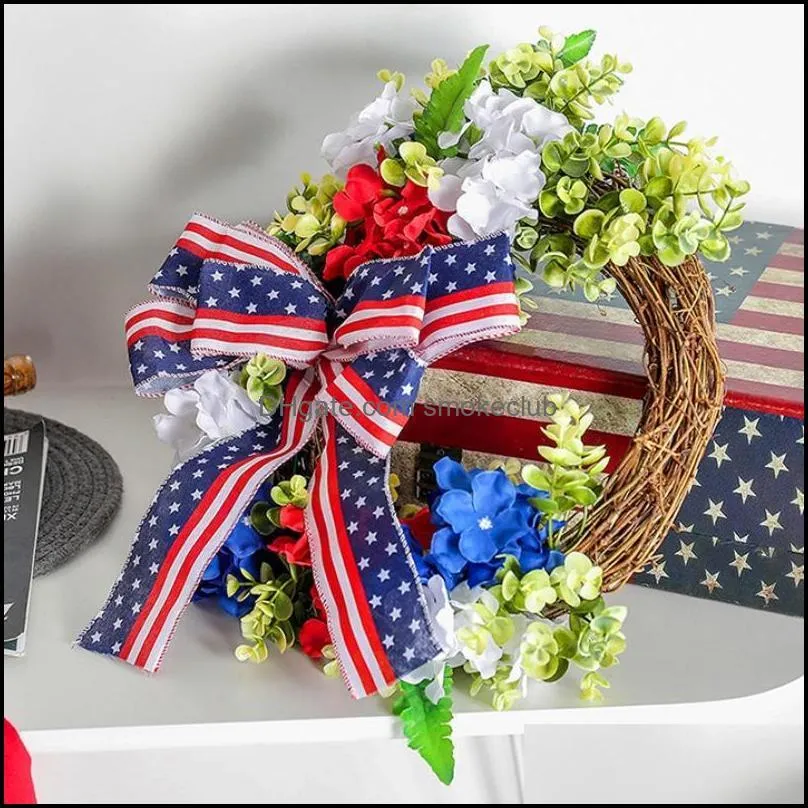 Decorative Flowers & Wreaths DIY Wreath Independence Day Butterfly Cyclone Door Pendant Window Scene Scenic Garland Accessories American