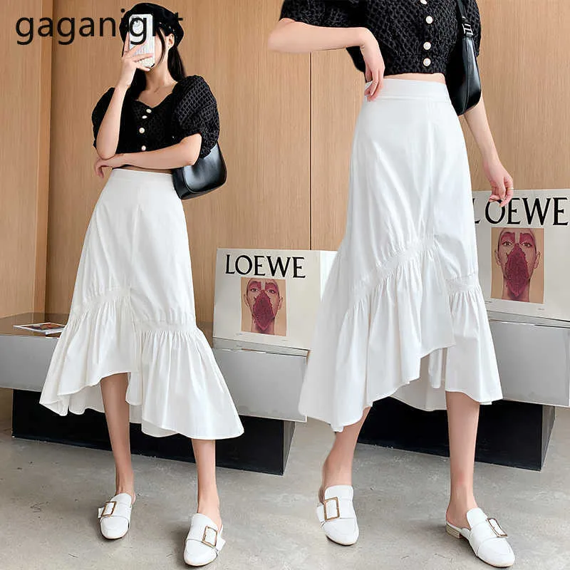 【suzen】Mermaid Unbalanced Frill Skirt Elegant Fashion Ruffles Splicing Mermaid Skirt 2023 Summer