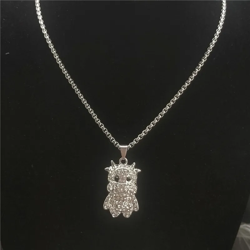 Adorável Zodíaco Bezerro Pingente Colar Completo Diamante Hip Hop Colares Animal Casal Jóias de Cobre para Mulheres Homens