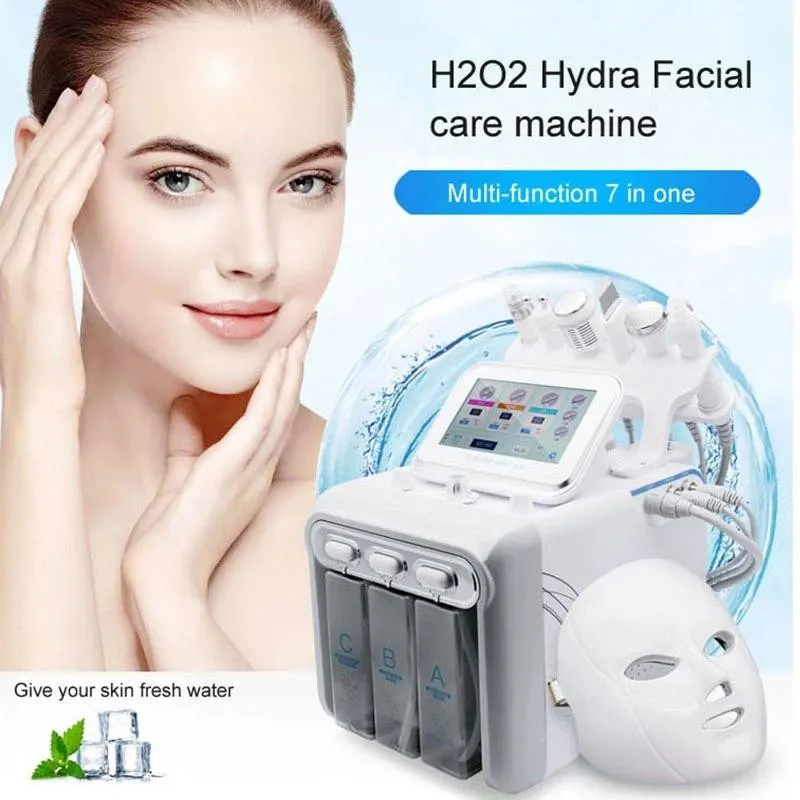 Hydro-Dermabrasionsmaschine Vakuum-Mitesser-Entferner 6 in 1 H2o2 Hydra-Hautpflege Gesichtsbehandlungen Jet Peel Skins Rejuvenation Bubble Beauty Machine