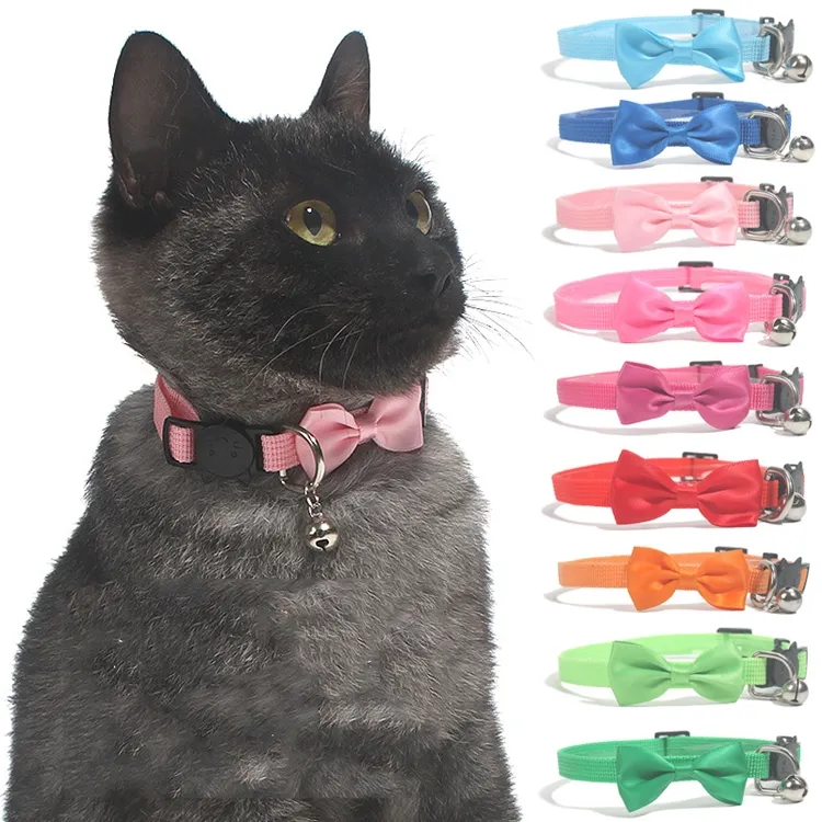 Collier de chat mignon chaud, cloche en nylon, nœud papillon pour chien, produits pour animaux de compagnie, T500462