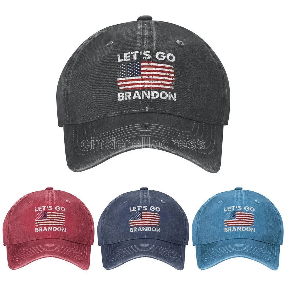 Gitelim Brandon FJB Şapka Beyzbol Şapkası Erkekler Kadınlar için Komik Yıkanmış Denim Ayarlanabilir Vintage Şapka Moda Casual Şapka Eğlenceli Hediyeler DHL CN09