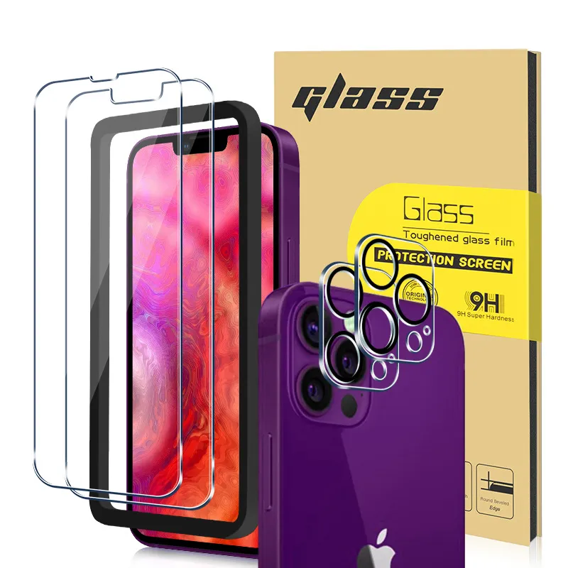 Kit de película de lente de cámara protectora de pantalla de vidrio templado para iPhone 13 12 11 Pro Max X XS XR