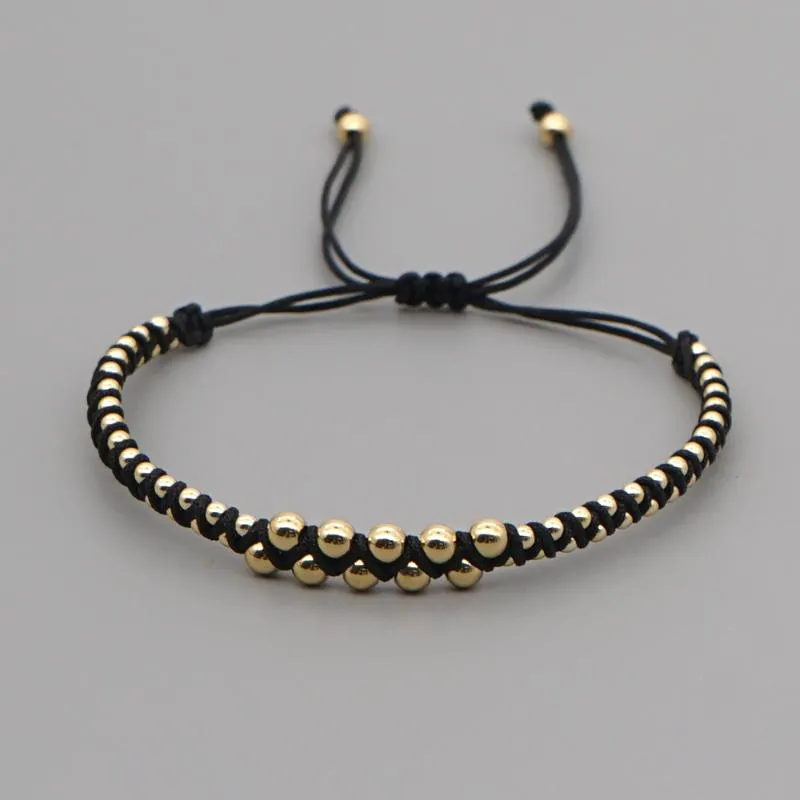 Perles, brins Go2boho amitié braclets bracelet tressé pour hommes bijoux femmes mode chaîne noire perles d'or bracelets à la main bang