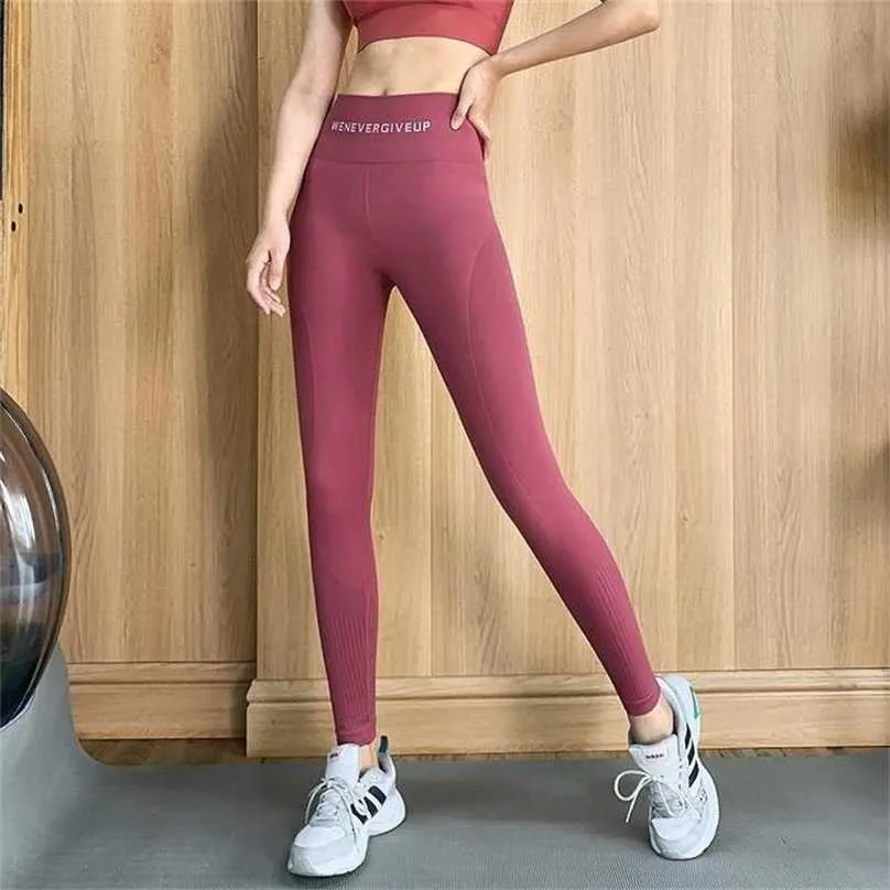 Leggings Women Fitness Yoga Red Pants Women's High Waist Sports Pantalones De Mujer Leggins 211202