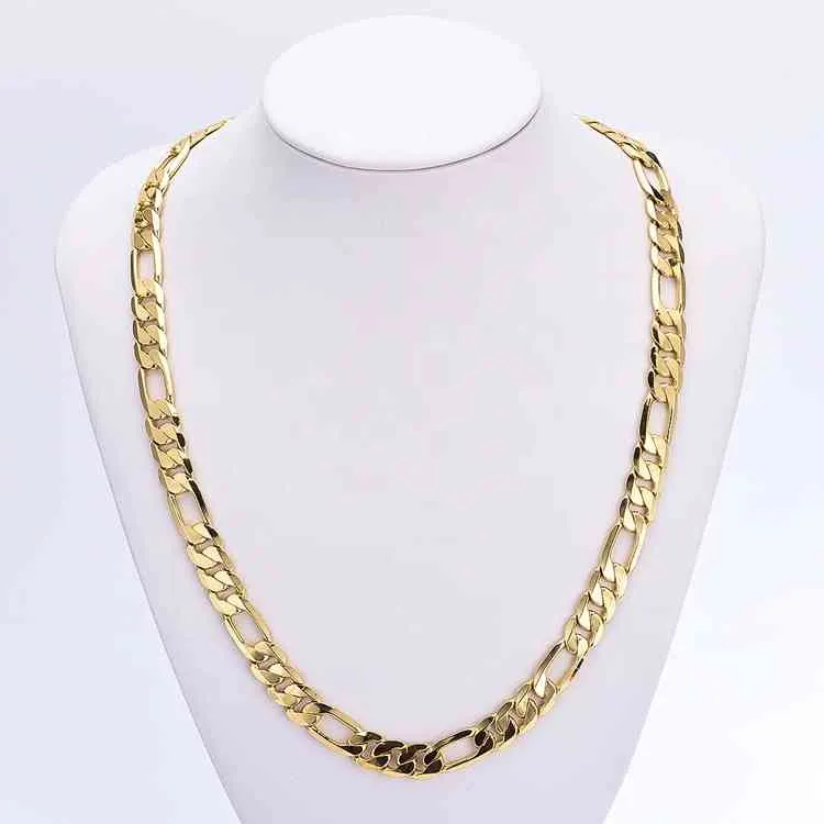 Factory Wholale 18K Real Gold Plated Chain Long Digns Custom jewelry 24K gold plated Necklace