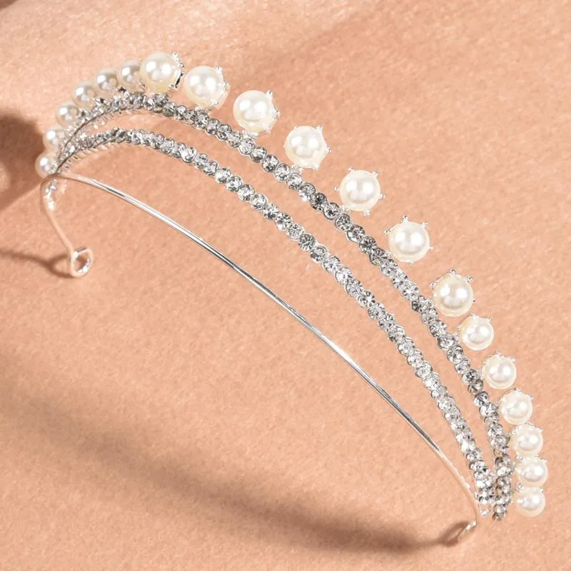 Pinzas para el cabello, pasadores brillantes de 3 filas, diadema con diamantes de imitación, accesorios de tocado con estilo para damas de honor de boda para mujer EA