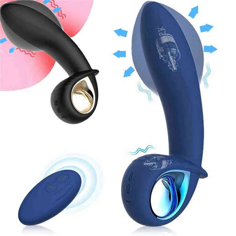 NXY Vibrators Draadloze Afstandsbediening Vibrating Butt Plug Vagina Anale Expansie Stimulator Opblaasbare Prostaat Massage Vibrator Erotische Sex Toy 1125