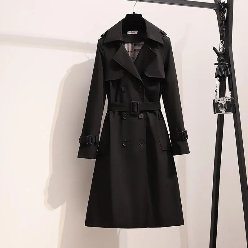 S 4XL Autumn Fashion Elegant Belt Designer Trench Spring Womens Coat ...